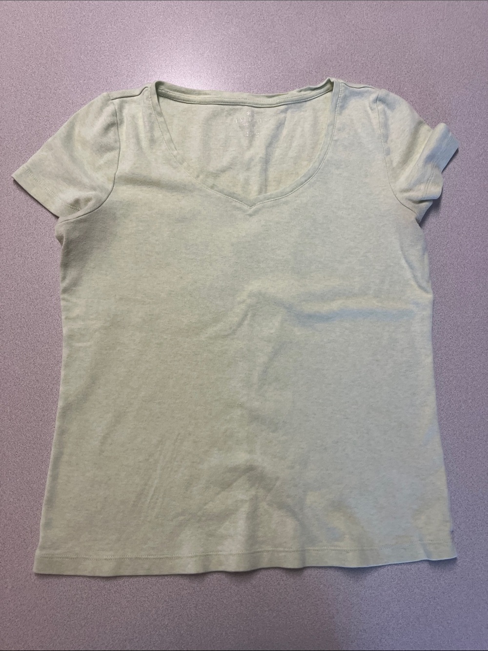 Talbots Light Sage V-Neck Short Sleeve Tee